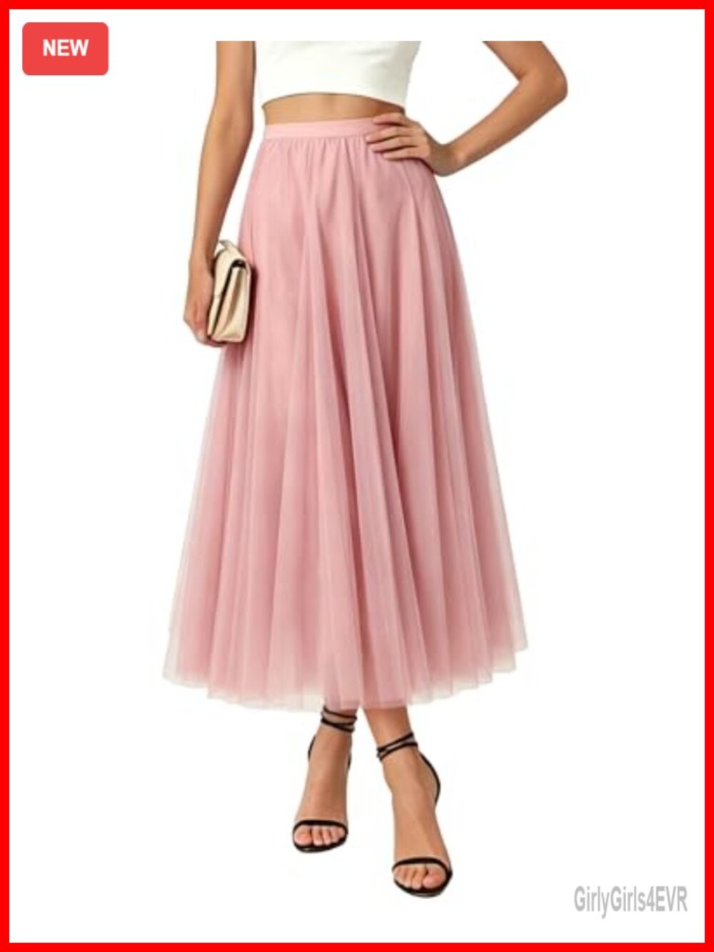 Women's Maxi Tulle Skirt A-Line High Waisted Flowy Sheer Layered